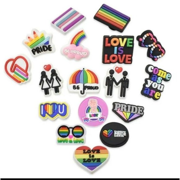 No brand / Not sure Accessories - Lot of 17 LGBT Lesbian Gay Transgender Theme Shoe Charms for Crocs